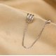 thumbnail image 5 of Pendientes de plata de ley 925 YONGSHENG con cadena para mujeres adolescentes y niñas oruga A-plata, 5 of 5