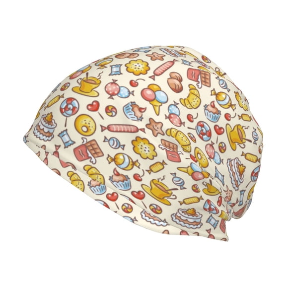 Logiee Coffee Donuts Print Unisex Knit Beanie for Men Women Winter Hat,Beanies Skull Caps