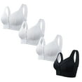 thumbnail image 1 of Timegard Wireless Bras for Women 4pc Front Closure Full Support Wide Strap Breathable Comfy Daily Bras, 1 of 2
