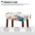 thumbnail image 6 of Xoenoiee Peacock Flower Print Vanity Stool Bench Covers with Elastic Bands Stain Resistant Saddle Bar Stool Slipcovers with Universal Size Home Decor, 2 Pack, 6 of 6