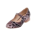 thumbnail image 2 of Sandalias de verano para mujer de tacón bajo de cuero con patrón de serpiente artificial a la moda Wmkox8yii shkj757, 2 of 8