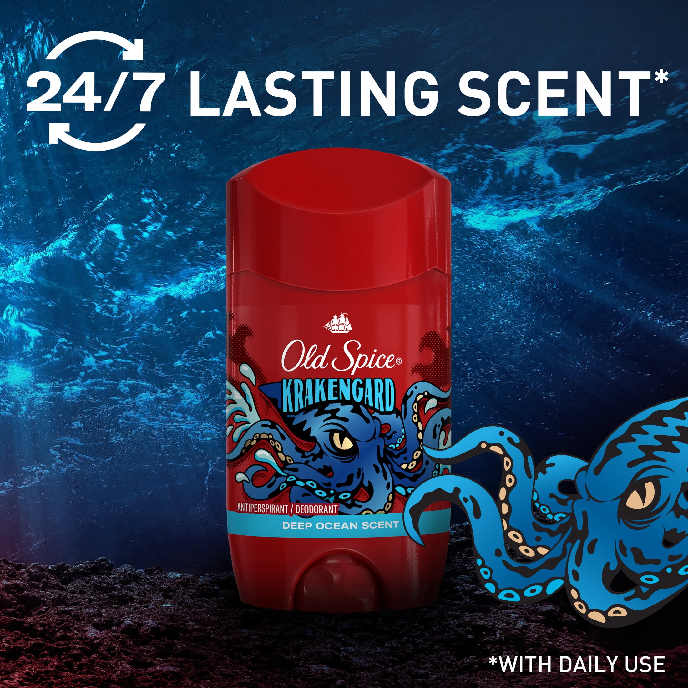 Old Spice Antiperspirant Deodorant for Men, Invisible Solid Stick, Krakengard, 2.6 oz