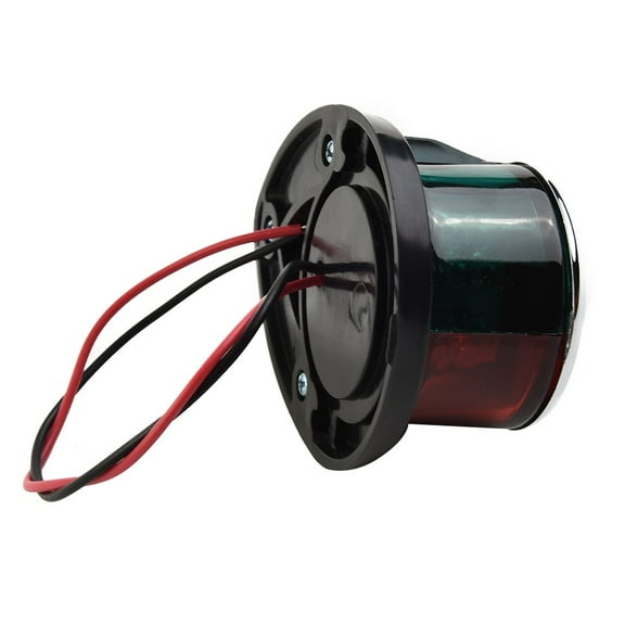 Bow Led Navigation Sailing Light Marine Boat Plastic Red Green W/Chrome Housing