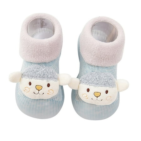 

kpoplk Toddler Booties Toddle Footwear Winter Toddler Shoes Soft Bottom Indoor Non Slip Warm Snow Boots For Toddlers(B)