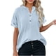 thumbnail image 3 of Sudadera con cremallera,Conjunto de top y pantalón corto de manga corta holgado e informal para mujer, 100 % poliéster, cuello en V, ideal para el hogar, sopatenor, 3 of 9