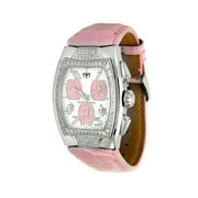 Ladies Techno Square Diamond Pink Strap