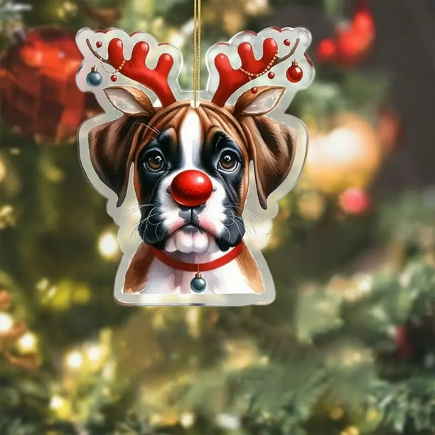 Uuiauoio Festive 2D Christmas Ornament with Design, Acrylic Hanging Decoration for Tree and Home Decor, Car Rearview Mirror Pendant and Seasonal Gift for Holiday Celebration