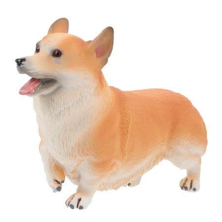 

1pc Adorable Corgi Model Simulation Puppy Toy Plastic Fake Dog Dolls for Home