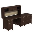 thumbnail image 2 of Bush Business Furniture Enterprise 60W Double Pedestal Desk Office Suite in Mocha Cherry, 2 of 8