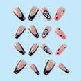 thumbnail image 5 of Fofosbeauty 24pcs Halloween Press on Nails False Nails Tips, Coffin Fake Nails, Heart Skull Black Pink, 5 of 8