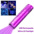 thumbnail image 4 of USB Rechargeable 365nm LED UV Torch Flashlight Light Violet Blacklight New, 4 of 8