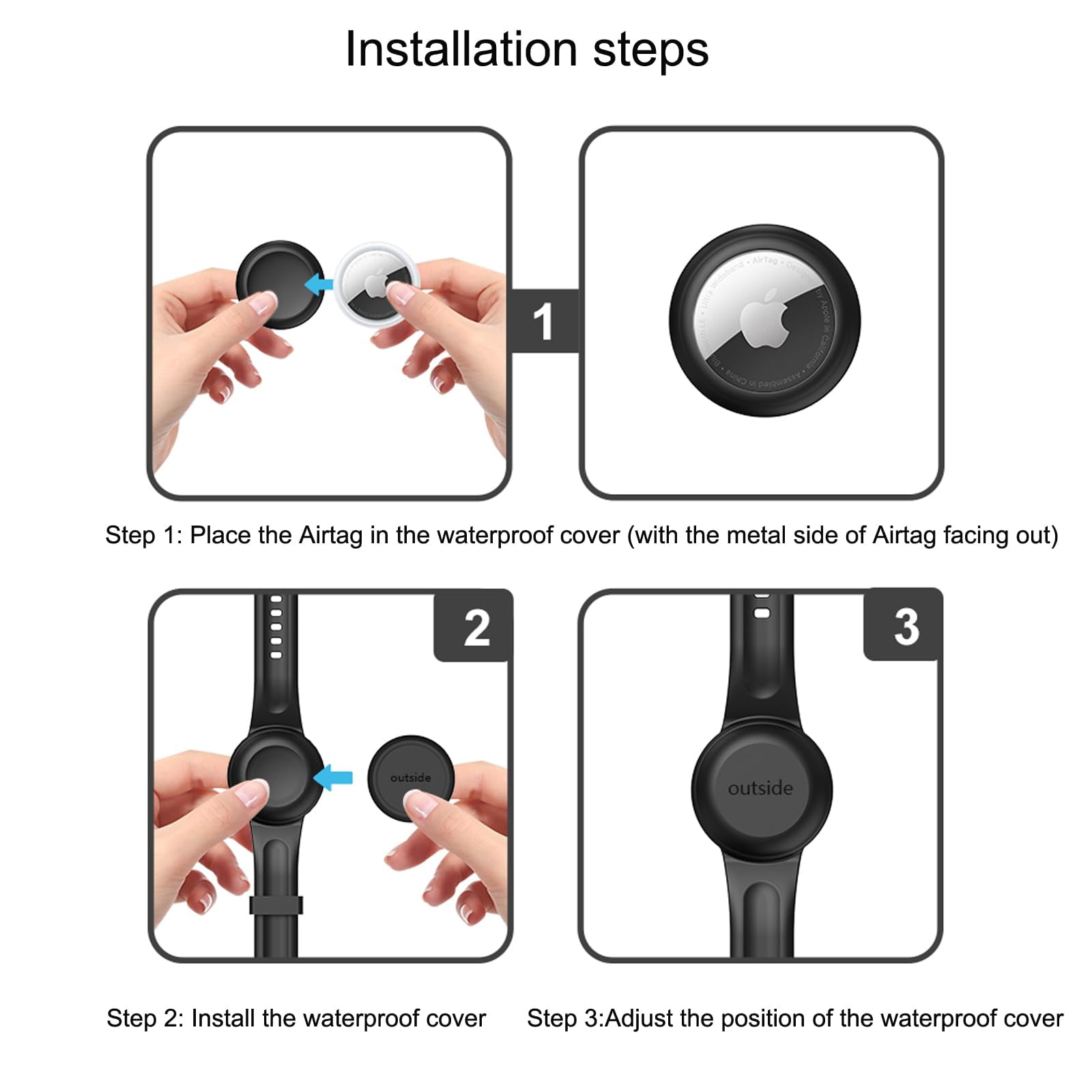 WILLED Waterproof Air Tag Bracelets for Kids (2-pack), GPS Tracker, Compatible with Apple AirTag (Black & Navy Blue) - Walmart.com WILLED Waterproof Air Tag Bracelets for Kids (2-pack), GPS Tracker, Compatible with Apple AirTag (Black & Navy Blue) - Walmart.com