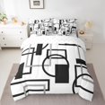 thumbnail image 2 of Manfei Modern Circle Abstract Bedding Comforter Set 7-Piece, Geometric Stripe King Bedding Sets, Chic Minimalst Reversible Bed Sheets, Breathable Home Decor, 2 of 7