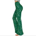 thumbnail image 3 of Bouanq Women's St. Patrick's Day Pants Casual High Waist Ruffle Flare Pants Wide Leg Solid Stretchy Bell Bottom Pants for Parties and Festivals, 3 of 4