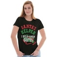 thumbnail image 4 of Christmas Santa's Helper Open Presents Womens Slim Fit Graphic Tee Brisco Brands S, 4 of 5