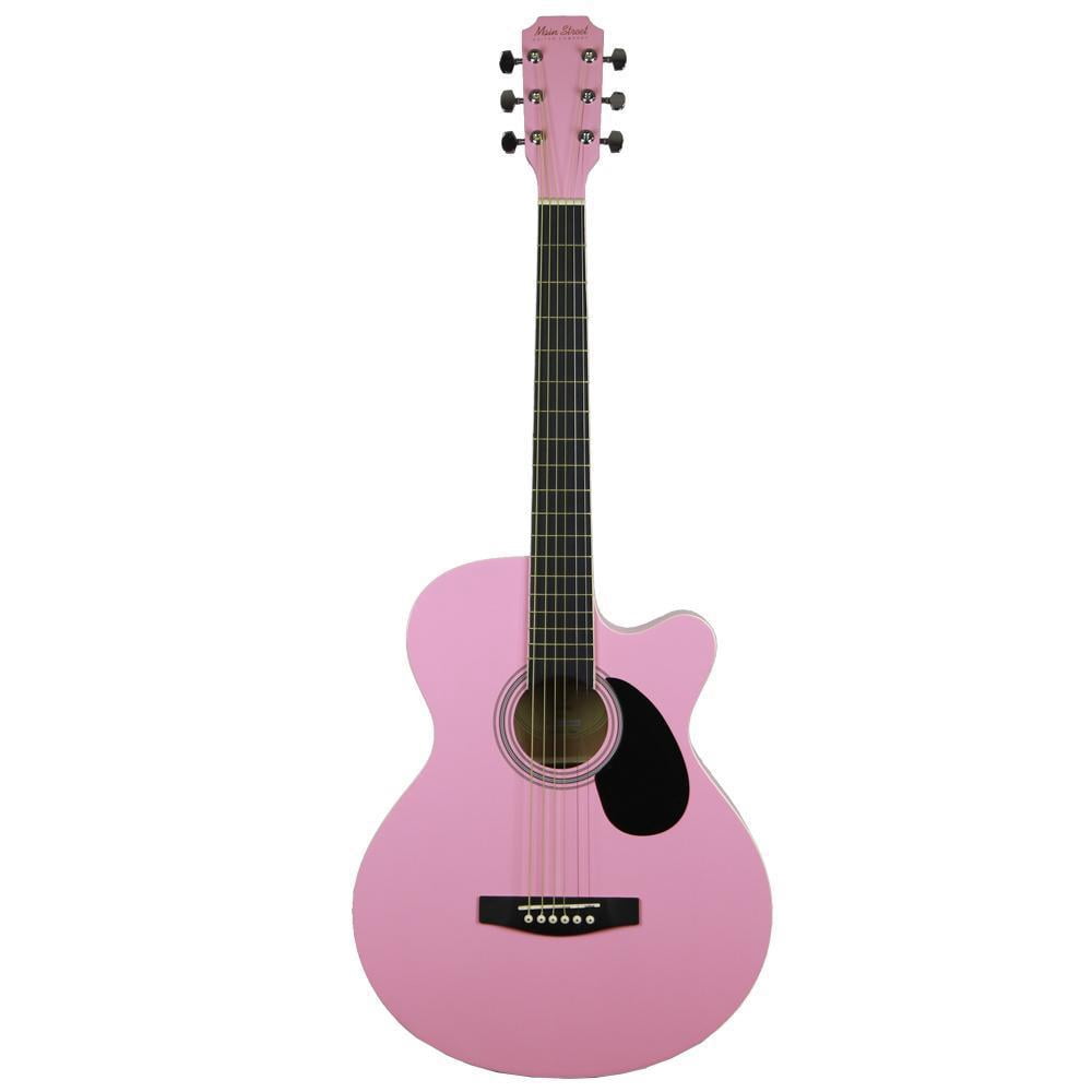 Main Street Guitars 38 in Acoustic Guitar, Pink