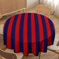 thumbnail image 4 of Round Table Cloth Stripe Red Blue Tablecloths Washable Table Cover for Kitchen Dinning Party Tabletop Modern Decoration,70inch, 4 of 8