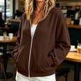 thumbnail image 5 of ClodeEU Women's Corduroy Long Sleeve Zip Up Jacket ,Casual Loose Outerwear with Pocket ,Women's Plus S, 5 of 6