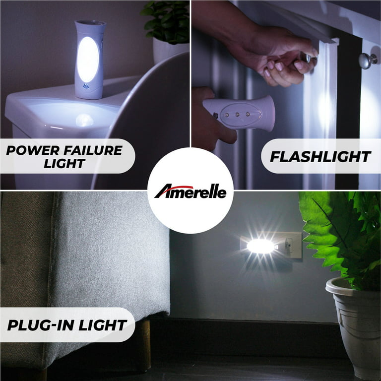 Amertac Emergency Lights for Home 6 Pack Plug-In Flashlight Combo Rechargeable Power