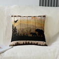 thumbnail image 3 of Black Bear Throw Pillow Covers,Rustic Brown Woodland Hunting Animal Cushion Cases,Countryside Wooden Board Cushion Covers,Bears Birds Pine Mountain Square Pillow Cases,22x22 inch set of 2, 3 of 6