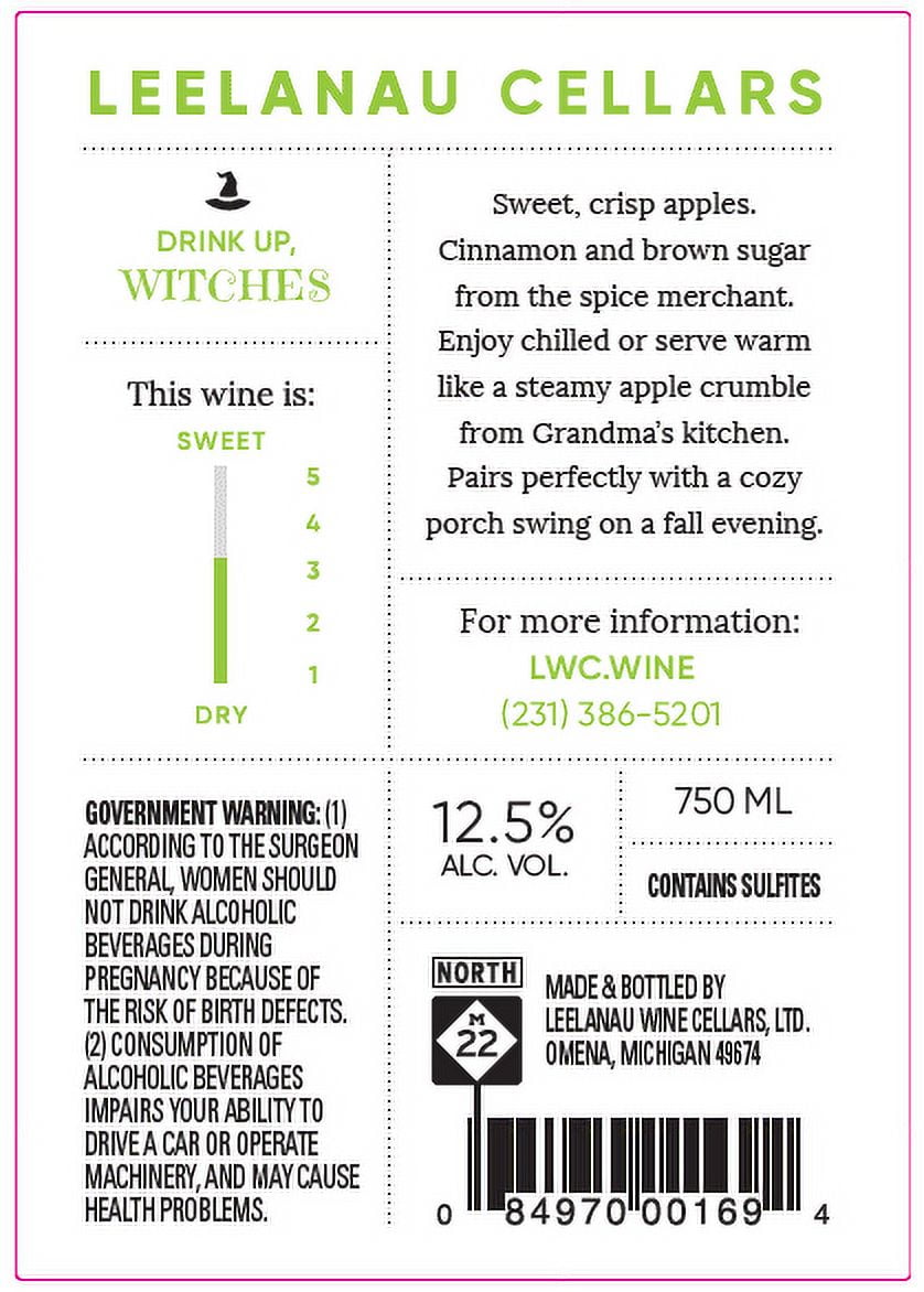 Leelanau Witches Brew Spiced Apple Wine, Leelanau County, 750ml