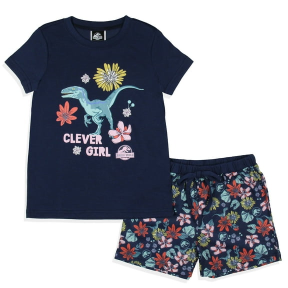 Jurassic World Girls' Movie Film Clever Girl Sleep Pajama Set Shorts