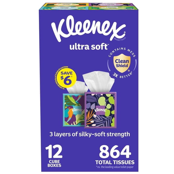 Kleenex Ultra Soft Facial Tissues, 12 Boxes, 72 ct.