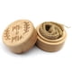 thumbnail image 1 of Caja de madera rústica para anillos de boda, grabada, redonda, para guardar anillos de compromiso y exhibir en ceremonias de propuesta., 1 of 3