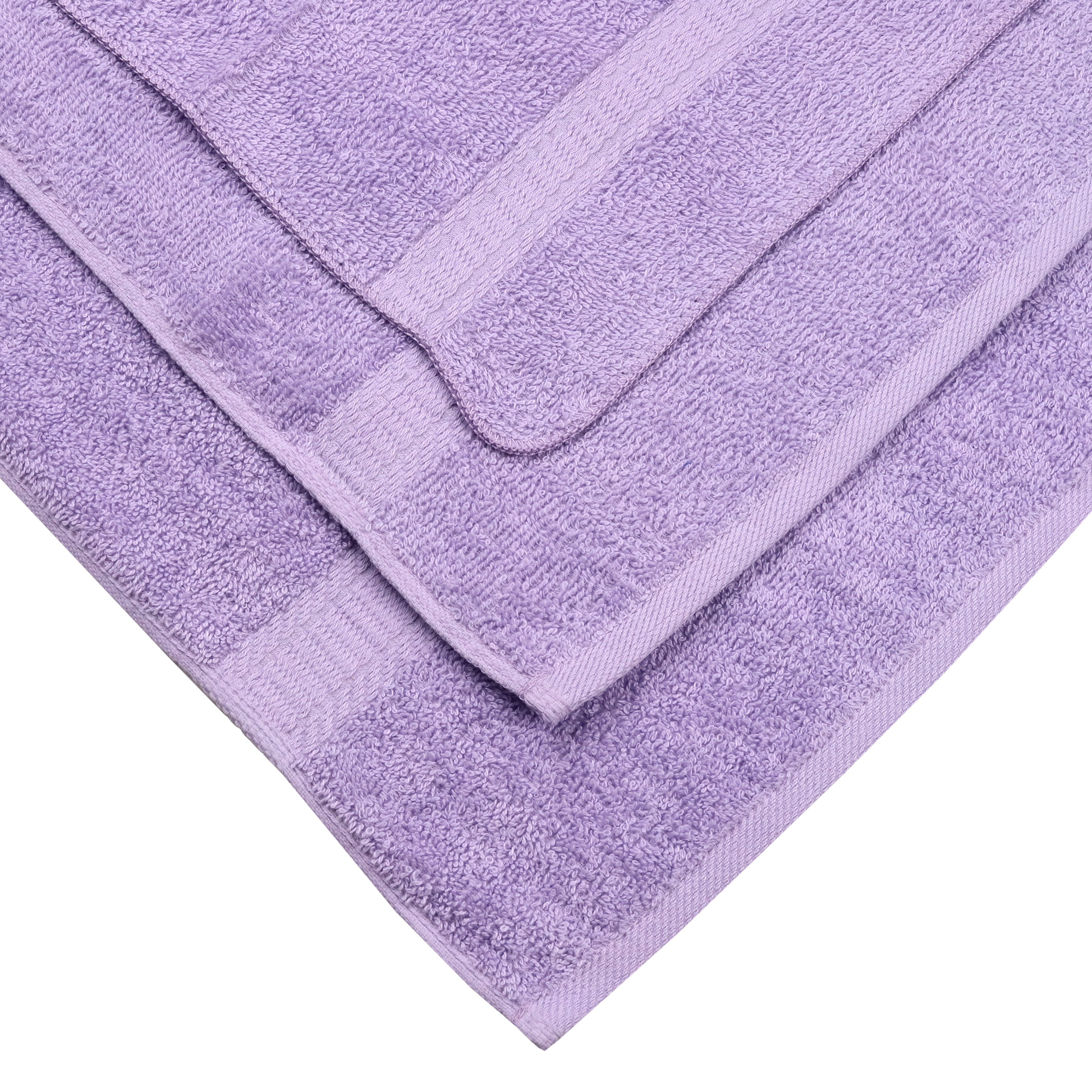 Mainstays 18 Piece 100% Cotton Towel Set, 4 Bath , 4 Hand and 10 Washcloths, Super Soft and Highly Absorbent Basic Solid Towel Set for Bathroom, Hotels, Spa and Gym – Lavender