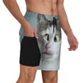 thumbnail image 3 of Haiem Funny Cat Mens Swim Trunks with Compression Liner 2 in 1 Swimming Shorts Stretch Swimwear Quick Dry,Board Shorts-XX-Large, 3 of 9