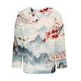 thumbnail image 3 of Uootdi Boho Tops for Women Long Sleeve V Neck Blouses Vintage Floral Printed Shirts Casual Plus Size Vacation Gift Tunic Tops for, 3 of 5