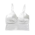 thumbnail image 1 of Sujetador sexy para mujer, chaleco pequeño, top de tubo sedoso, ropa interior de verano con cuello en V, color blanco Noticed AP001263-01B, 1 of 7