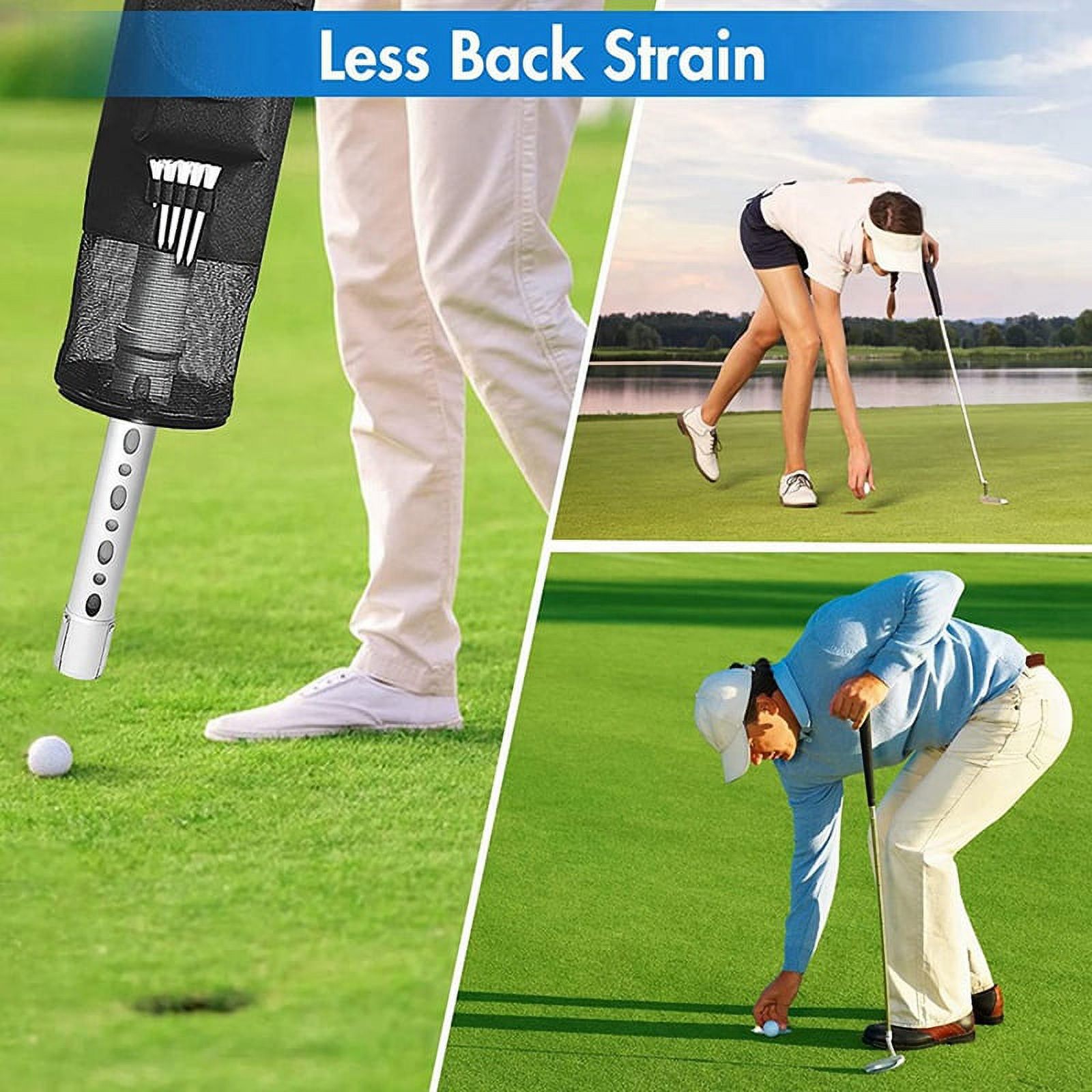 Shags Bag for Golf Balls,Golf Ball Retriever with Detachable Aluminum Alloy Tube, Golf Shags Bags with Pocket&Tee Holder - image 3 of 7