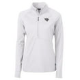 thumbnail image 2 of Women's Cutter & Buck  White Jacksonville Jaguars Adapt Eco Knit Stretch Recycled Raglan Half-Zip Top, 2 of 3