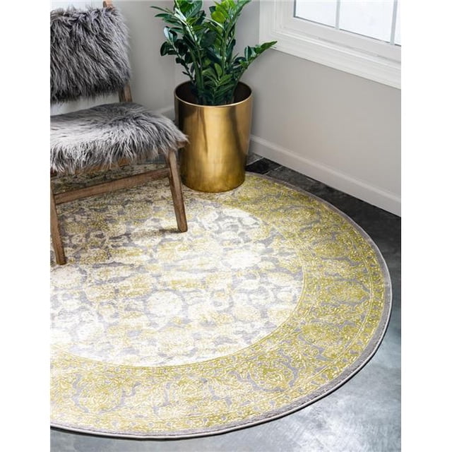 Unique Loom 3131273 6 x 6 ft. Apollo New Classical Round Rug, Light Green