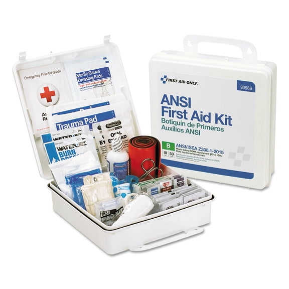 First Aid Only ANSI 2015 Compliant Class B Type III First Aid Kit for 50 People, 199 Pieces