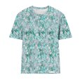 thumbnail image 4 of JSheng Tops for Women Trendy Womens New Casual Fashion Printed T-Shirt Crewneck Short-Sleeved Top Light Blue XL, 4 of 5