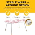 thumbnail image 4 of Spring Peach Flowers Table Cloths for 8 Foot Rectangle Tables, Pink Botanical Floral Leaves Branch Patio Waterproof Elastic Fitted Tablecloths, Washable Rectangular Table Cover for Camping, 4 of 8