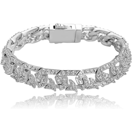 14K Gold Over 925 Silver 10mm Hip-Hop Bracelet, Densely Set Moissanite Cuban Hand Chain, A Trendy Gift for Music Lovers or Those Embracing Bold Styles,Gifts for Dad