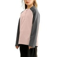 thumbnail image 4 of bbymog Boys Shirts Size 14-16 Fashion Patchwork Half Zip Shirt Long Sleeve Pullover Tops for Girls Boys Athletic Shirts Pink 10-11Years, 4 of 4