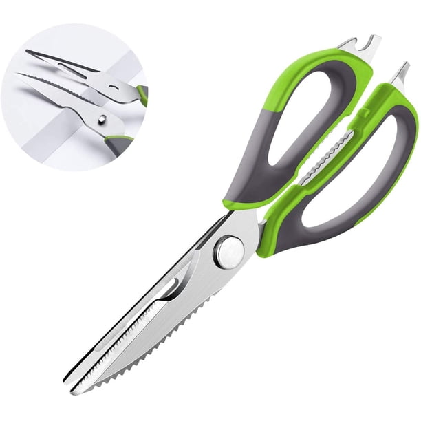 beautyshow Tijeras de cocina, tijeras afiladas para el hogar Tijeras para hierbas Tijeras multiusos con hojas de acero inoxidable, mangos ergonómicos antideslizantes Tijeras multiusos Tijeras Ormromra LL-2413