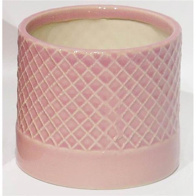Jardinière Motif Croisé Rose