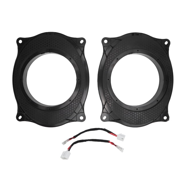 2 anillos espaciadores adaptadores de altavoz de puerta negros de 6,5 pulgadas con 2 mazos de cables de repuesto para Corolla Levin 8X10