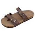 thumbnail image 5 of Flip Flops for Women Buckle Strappy Cork Footbed Slide Sandals Comfortable Arch Support Slip on Casual Beach Shoes Coffee Size 10.5, 5 of 5