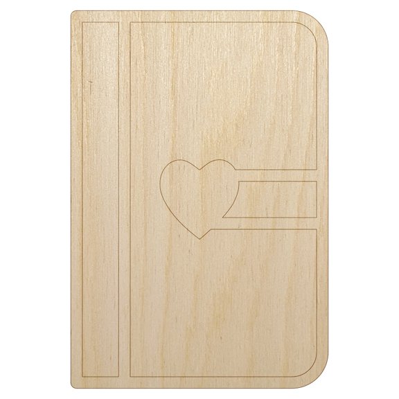 Lovely Journal Diary with Heart Wood Shape Unfinished Piece Cutout Craft DIY Projects - 4.70 Inch Size - 1/4 Inch Thick