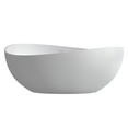 thumbnail image 2 of Vespa 63" Solid Surface Stone Freestanding Soaking Bathtub in Matte White, 2 of 20