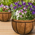 thumbnail image 6 of ZeeDix 6 Pack 14inch Metal Hanging Planter Basket with 10inch Coconut Coir Liner- Coconut Coir Liner with Black Chain for Porch Pots Hanger, Indoor Outdoor Plant Flower Pot, Garden Decorations, 6 of 7