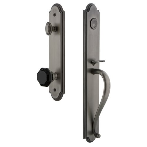 Grandeur 852377 Arc Solid Brass Rose Dummy Full Plate 'S' Grip Handleset - Nickel