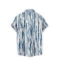 thumbnail image 4 of EQWLJWE Chemise d'Été pour Hommes Chemise Décontractée à Boutons Rayures avec Poche Col Rabattu Manches Courtes Chemise Blouse Manches Courtes Hauts pour Hommes, 4 of 5