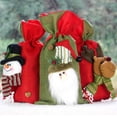 thumbnail image 3 of Kearding Bolsa de regalo pequeña de Navidad Reno Muñeco de nieve Papá Noel Cordón Bolsa de galletas de caramelo Bolsa de regalo de decoración de Kits de decoración para fiestas No.01 Kearding JR0718-01, 3 of 6